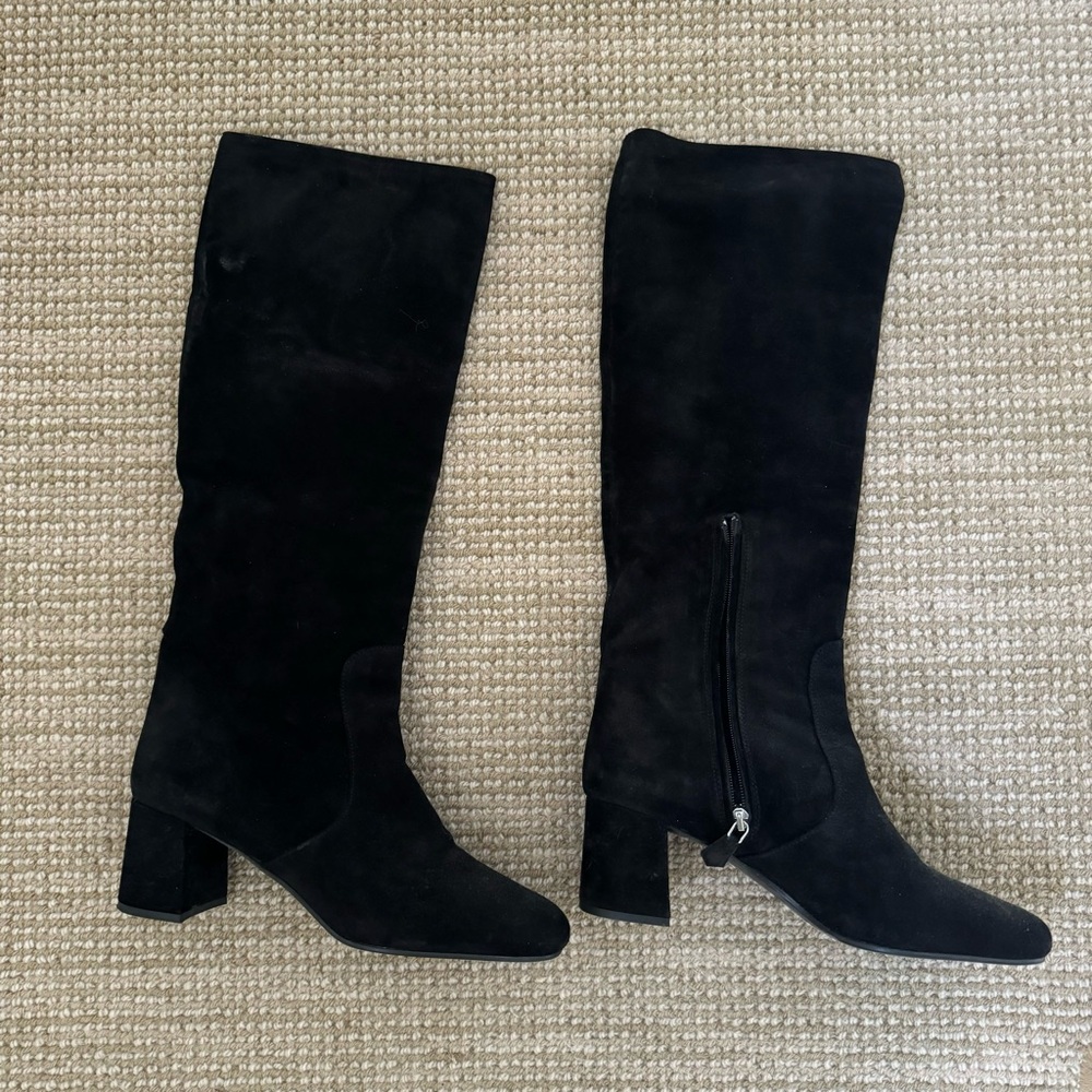 Prada black suede below the knee boot size 8.5